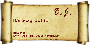 Bánóczy Júlia névjegykártya
